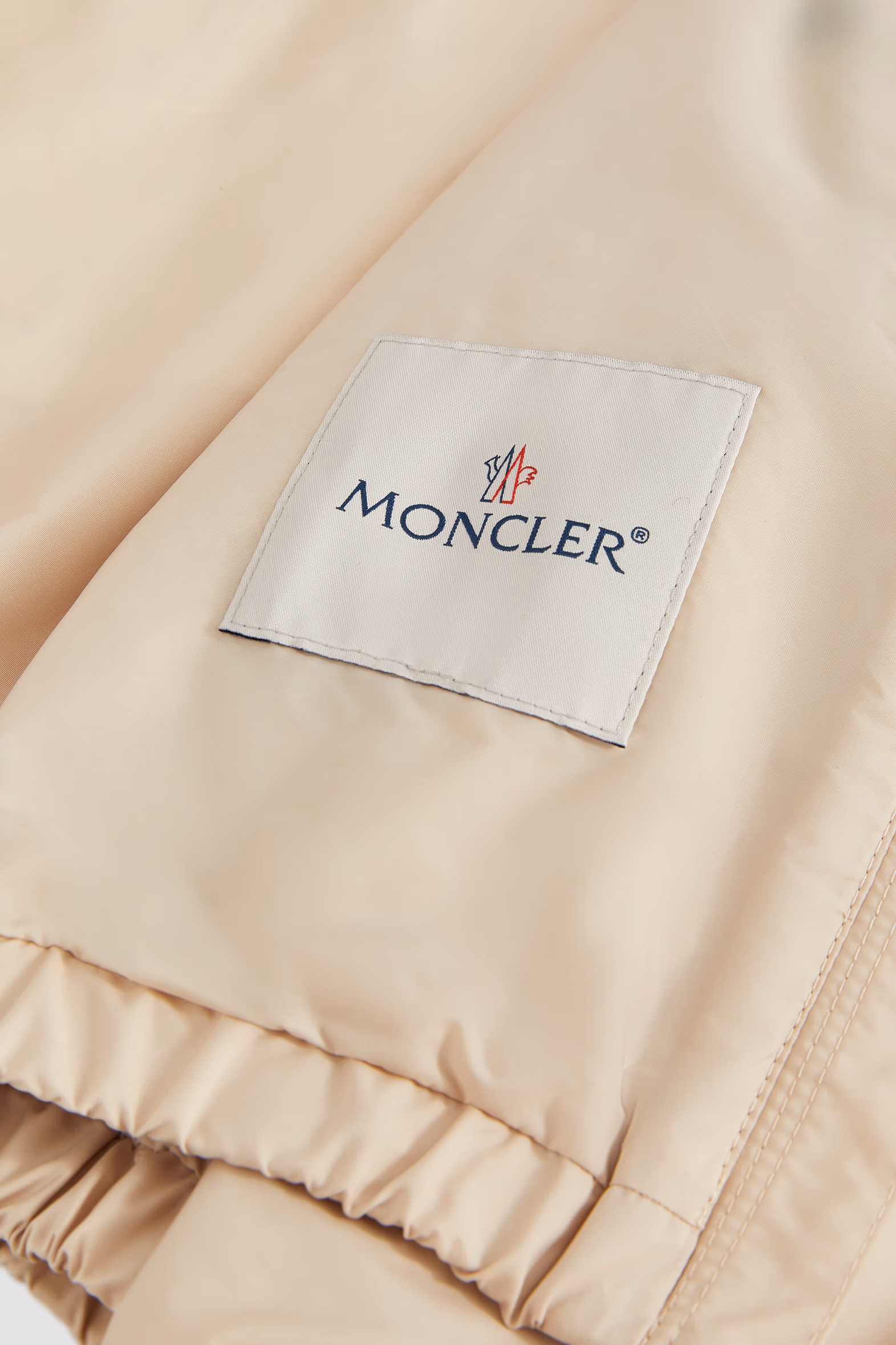 Saria Hooded Rain Jacket Girl Light Beige Moncler 7